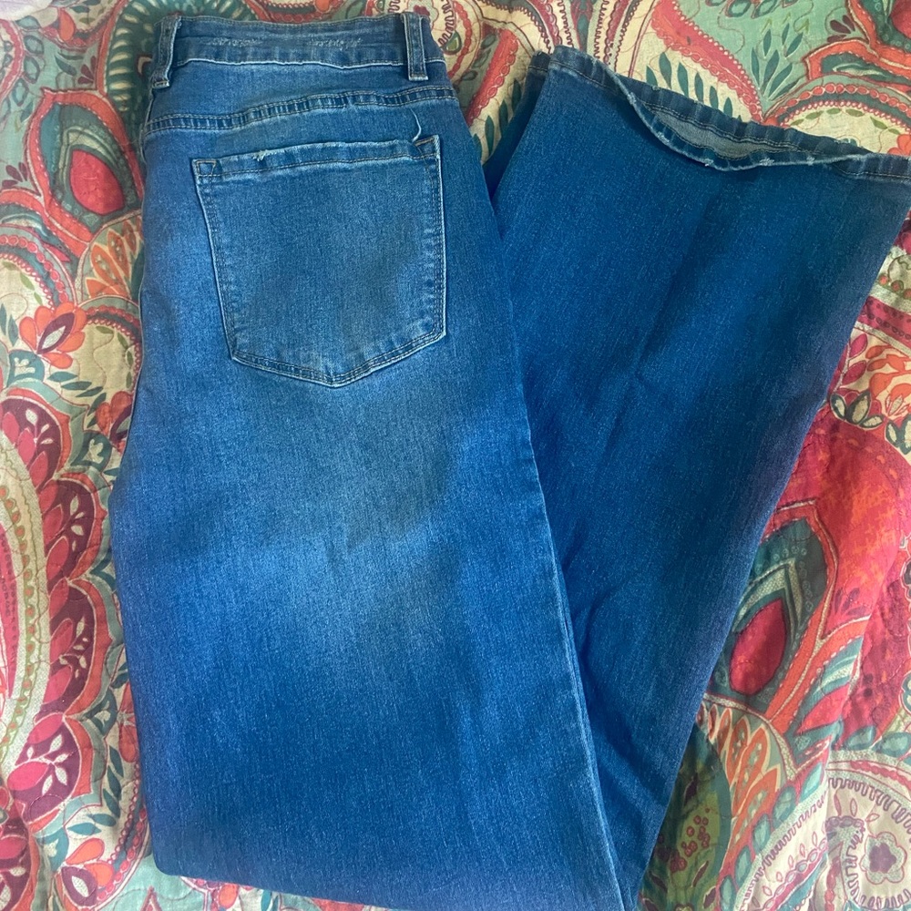 High rise straight legged jeans